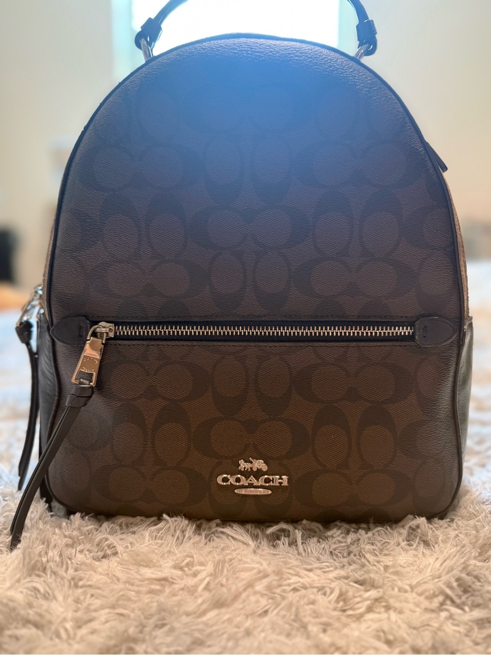 COACH Brown Signature Backpack - Picture 3 of 7